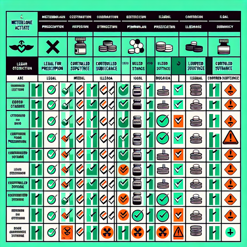 Drug scheduling of acetato di metenolone by country